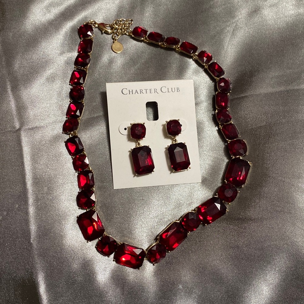 Charter Club Fashion jewelry set from Macy’s. Red and Gold. NWT